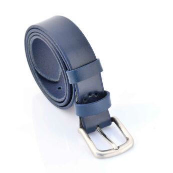 Ceinture bleu marine en cuir "Tilio" - larg. 3 cm