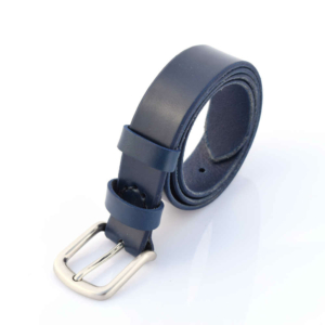 Ceinture bleu marine en cuir "Tilio" - larg. 3 cm