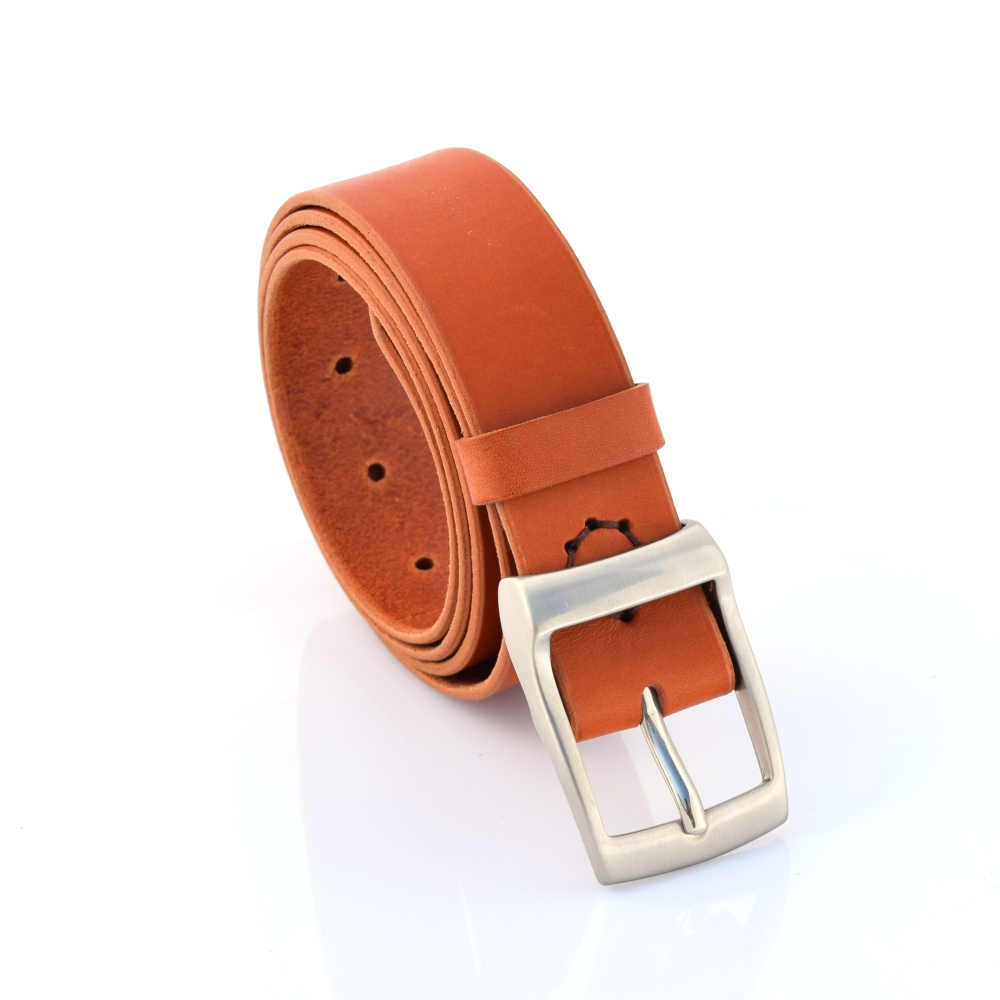 Ceinture en cuir cognac "Curt" - larg. 3,5 cm