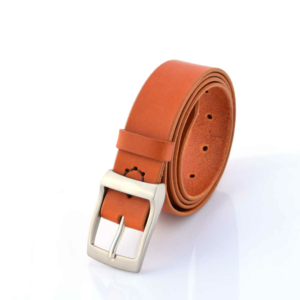 Ceinture en cuir cognac "Curt" - larg. 3,5 cm
