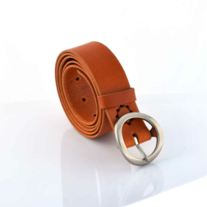 Ceinture en cuir cognac "Lino" - larg. 3,5 cm