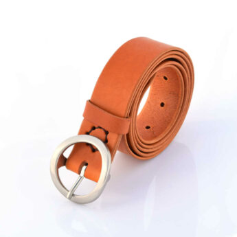 Ceinture en cuir cognac "Lino" - larg. 3,5 cm