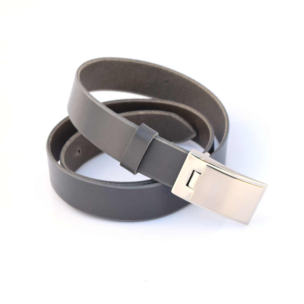 Ceinture grise pour costume - cuir pleine fleur "Corentin"