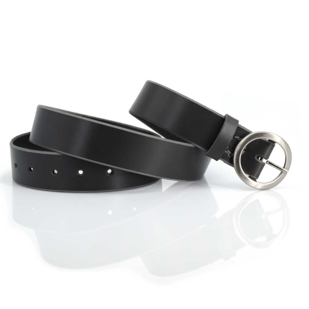 Ceinture grise en cuir "Marvin" - larg. 3,5 cm