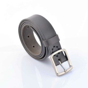 Ceinture en cuir gris "Archibald" - larg. 3 cm