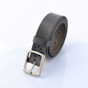 Ceinture en cuir gris "Archibald" - larg. 3 cm