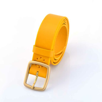 Ceinture jaune en cuir "Mewen" - larg. 3,5 cm