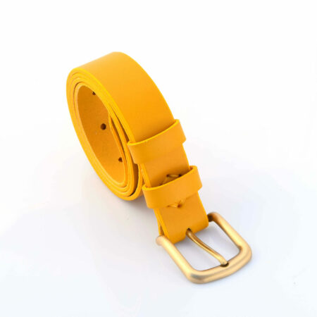 Ceinture en cuir jaune "Candice" - larg. 3 cm