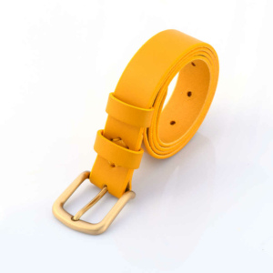 Ceinture en cuir jaune "Candice" - larg. 3 cm