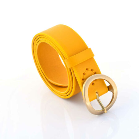 Ceinture jaune en cuir "Salma" - larg. 3,5 cm