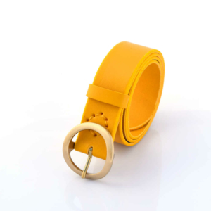 Ceinture jaune en cuir "Salma" - larg. 3,5 cm