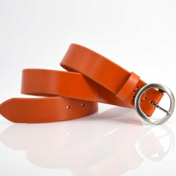 Ceinture en cuir orange "Ella" - larg. 3,5 cm