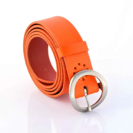 Ceinture en cuir orange "Ella" - larg. 3,5 cm