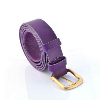 Ceinture violette en cuir "Nour" - larg. 3 cm