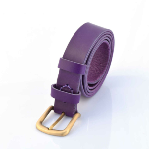 Ceinture violette en cuir "Nour" - larg. 3 cm