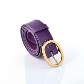 Ceinture en cuir violet "Yasmine" - larg. 3,5 cm