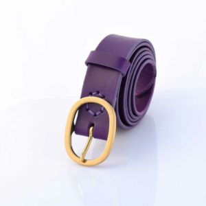 Ceinture en cuir violet "Yasmine" - larg. 3,5 cm