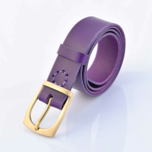Ceinture en cuir violet "Amélia" - larg. 3,5 cm