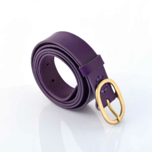Ceinture en cuir violet "Célia" - larg. 3 cm