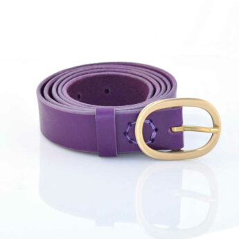 Ceinture en cuir violet "Célia" - larg. 3 cm