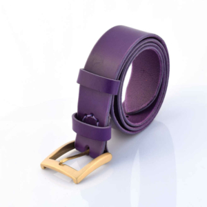 Ceinturon en cuir violet - "Garance"