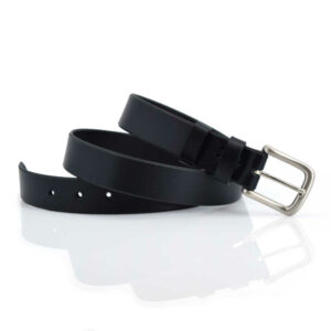 Ceinture fine en cuir noir "Gaël"