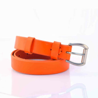 Ceinture orange pour enfant en cuir "Wilfried"