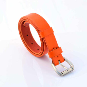 Ceinture fine orange en cuir "Maëlle"