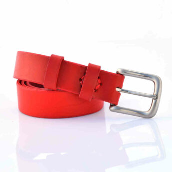 Ceinture rouge en cuir "Susie" - larg. 3 cm