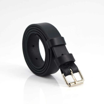 Ceinture en cuir noir "Laurie" - Larg. 2,5 cm