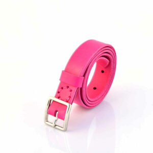 Ceinture rose fine en cuir "Enora" - Larg. 2,5 cm