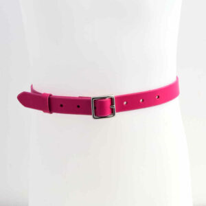Ceinture rose pour enfant en cuir "Albertine" - Larg. 2,5 cm