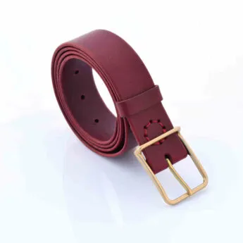 Ceinture rouge Bordeaux en cuir "Zarah"