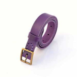 Ceinture violette, fine, en cuir "Béatrix"