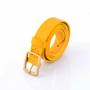 Ceinture jaune en cuir "Solène" - larg. 3 cm