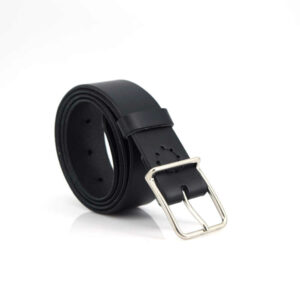 Ceinture noire en cuir "Jason" - larg. 3,5 cm