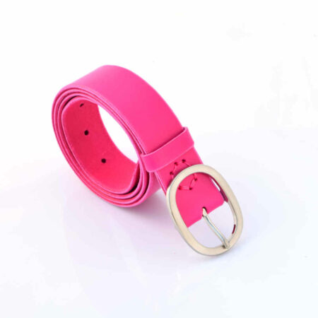 Ceinture rose en cuir "Yola" - larg. 3,5 cm