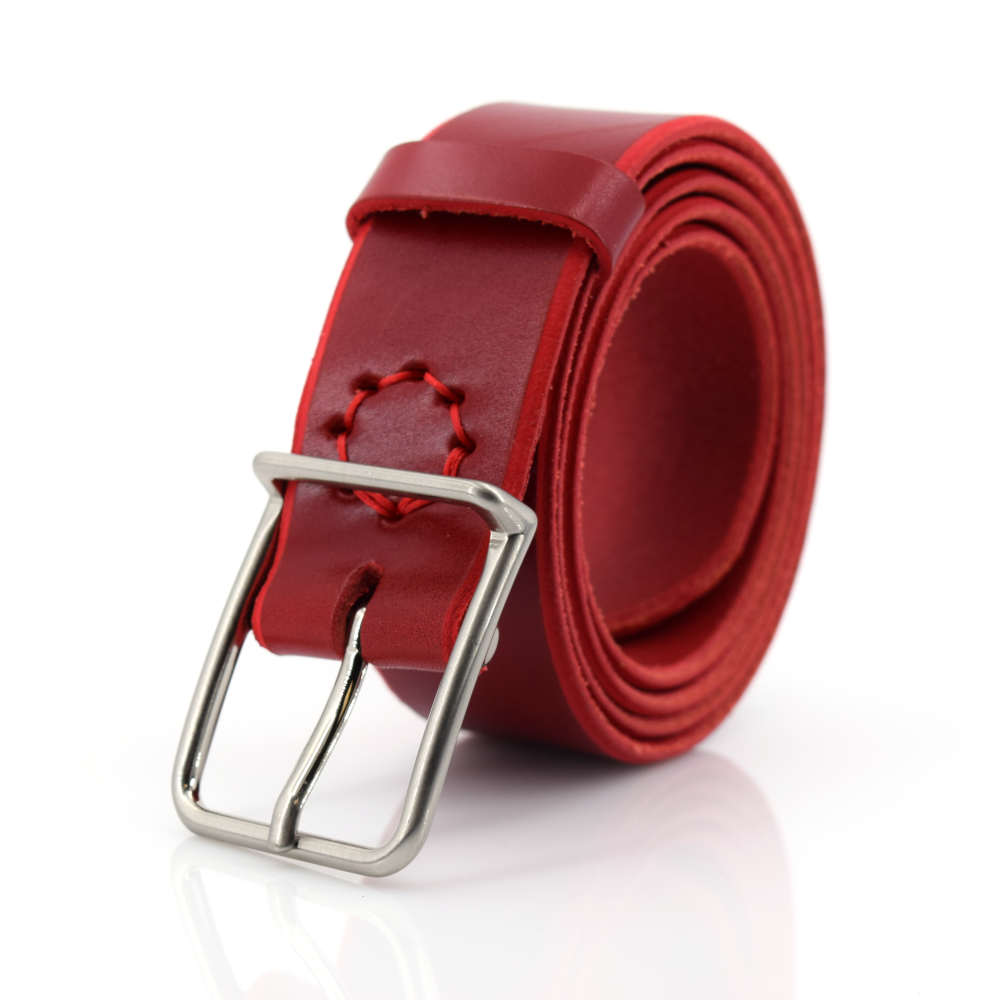 Ceinture en 100% cuir rouge - Un grand marché