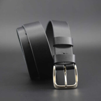 Ceinture large pour Homme en cuir noir "Pietro"