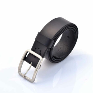 Ceinture large pour Homme en cuir noir "Pietro"