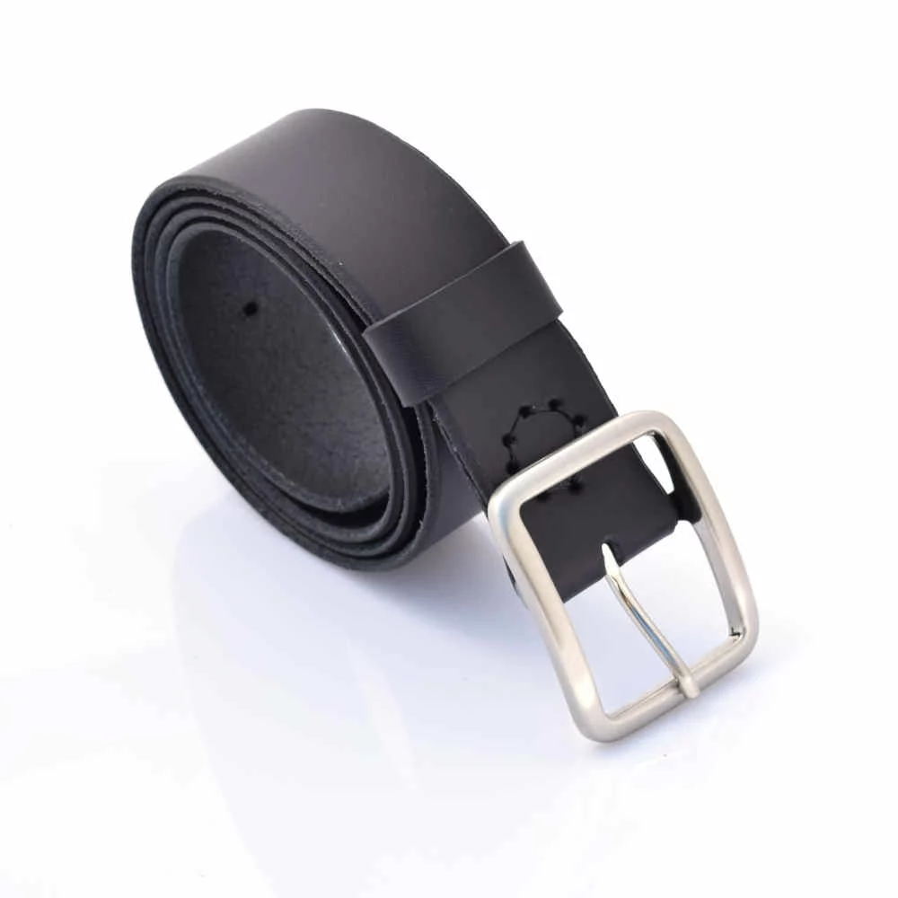 Ceinture large pour Homme en cuir noir "Pietro"