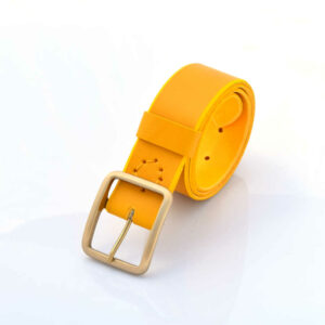 Ceinture large jaune en cuir "Maddy" - Larg. 4 cm
