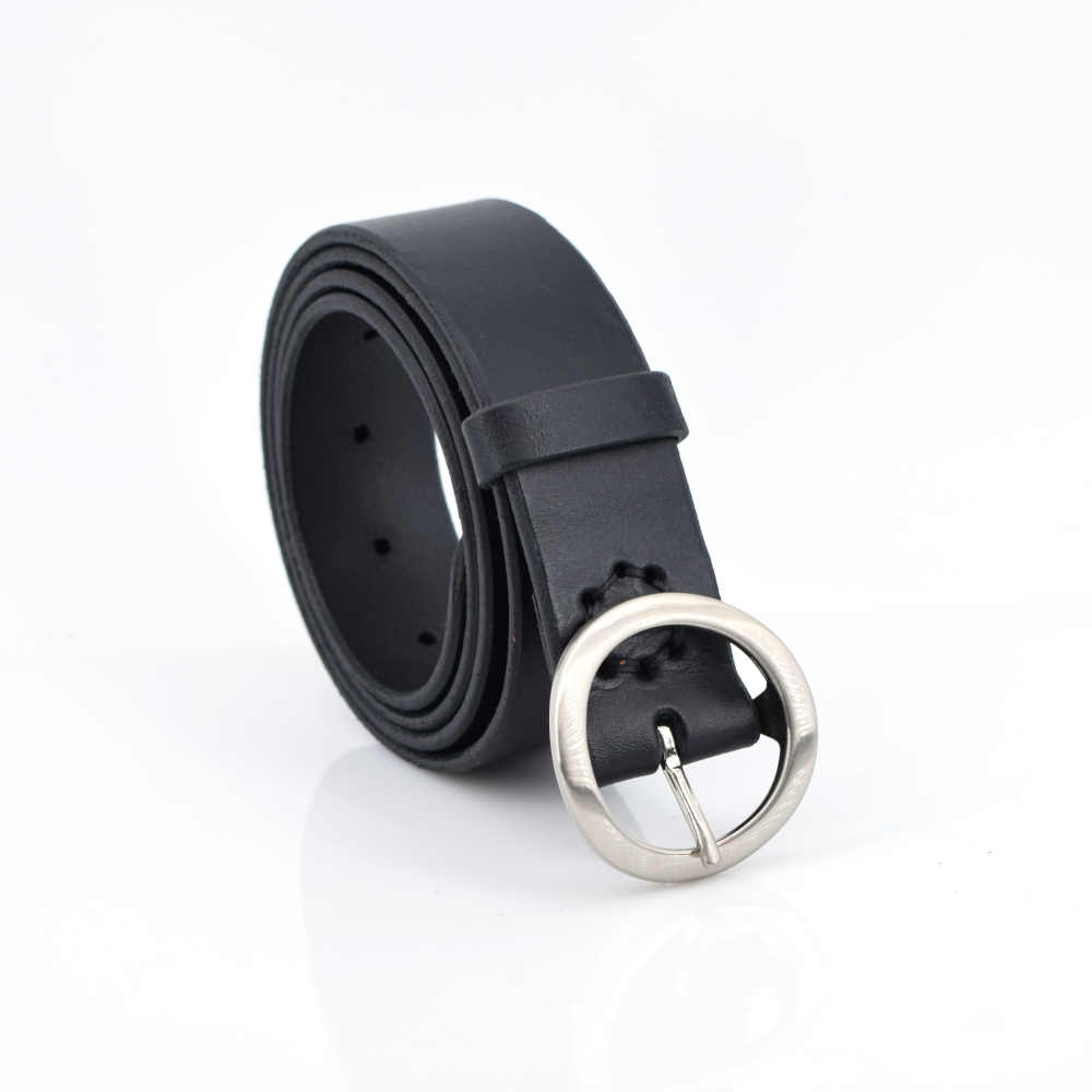 Ceinture en cuir noir femme