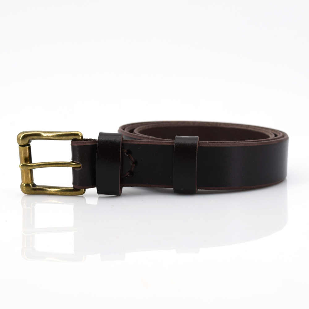 Ceinture pour enfant en cuir marron foncé Loann- Larg. 2,5 cm