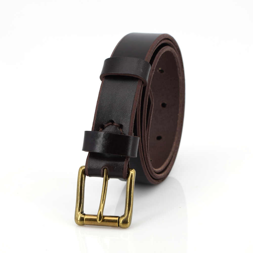 Ceinture pour enfant en cuir marron foncé Loann- Larg. 2,5 cm