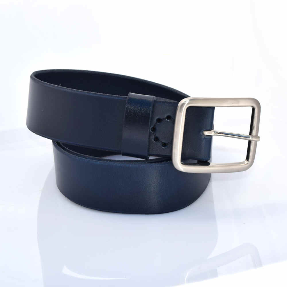 Ceinture large en cuir bleu marine Janic 4 cm Ma ceinture