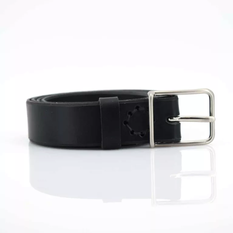 Ceinture fine noire en cuir "Irvin" - boucle de 3 cm