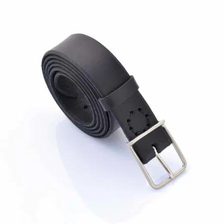 Ceinture fine noire en cuir "Irvin" - boucle de 3 cm