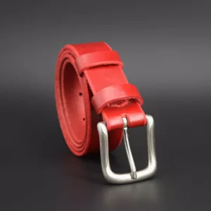 Ceinture rouge en cuir "Susie" - larg. 3 cm