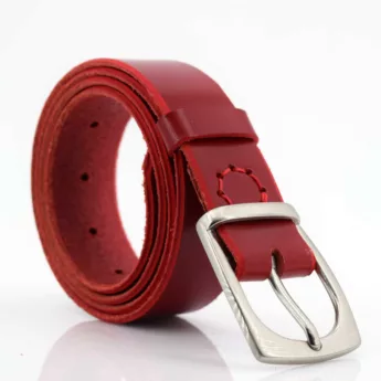 Ceinture en cuir rouge "Alice"